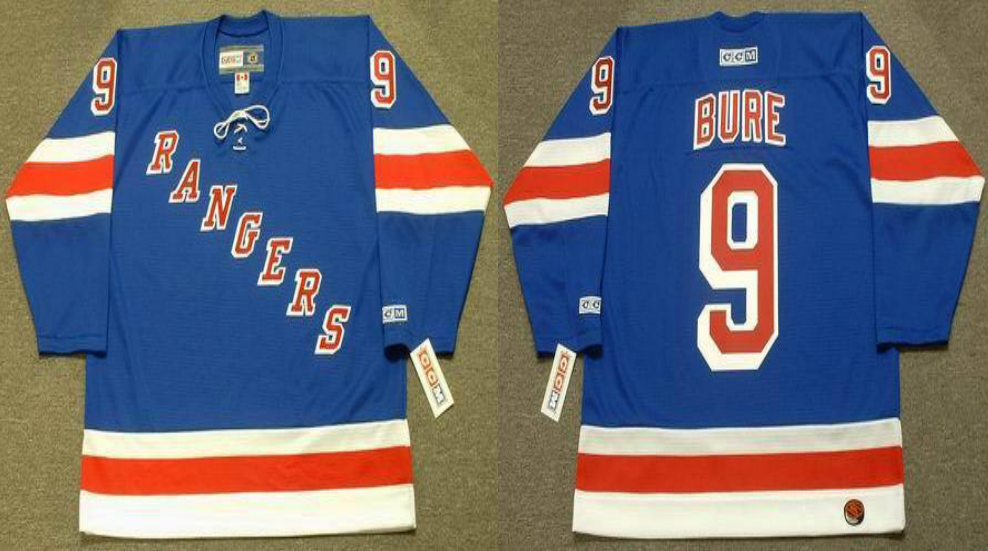 2019 Men New York Rangers #9 Bure blue CCM NHL jerseys->new york rangers->NHL Jersey